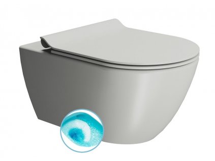 PURA závěsná WC mísa, Swirlflush, 55x36 cm, cenere dual-mat