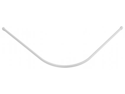 Závěsová tyč čtvrtkruhová 80x80 cm, hliník, bílá