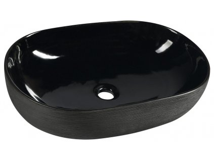 PRIORI keramické umyvadlo na desku, 58x40 cm, černá