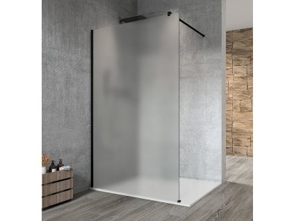 VARIO BLACK jednodílná sprchová zástěna k instalaci ke stěně, matné sklo, 1300 mm