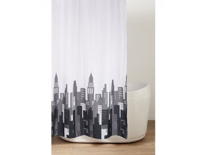Sprchový závěs 180x200cm, polyester, město