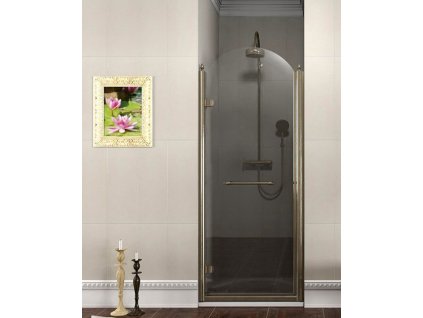 ANTIQUE sprchové dveře otočné, 800mm, levé, ČIRÉ sklo, bronz, světlý odstín