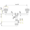 Alcadrain A453P Sifon pro dvoudřez s nerezovými mřížkami pr. 115 mm a přípojkou