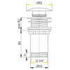 Alcadrain A395 Umyvadlová výpusť click/clack 5/4˝ kovová zátka velká
