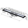 Alcadrain APZ101BLACK-1450 Liniový podlahový žlab LOW s okrajem, černá mat