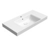 NUBES keramické umyvadlo 100x50cm, s odkládacími plochami, bílá ExtraGlaze