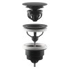 Umyvadlová výpust 5/4“, click-clack, velká zátka, 10-45mm, černá mat