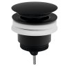 Umyvadlová výpust 5/4“, click-clack, velká zátka, 10-45mm, černá mat