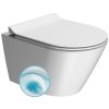 KUBE X závěsná WC mísa, GeniusFlush, 36x50cm, bílá dual-mat