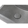 CREST R betonové umývátko, nástěnné, včetně výpusti, 40x22cm, černý granit