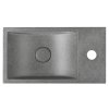 CREST R betonové umývátko, nástěnné, včetně výpusti, 40x22cm, černý granit
