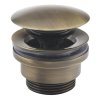 Umyvadlová výpust 5/4“, tichý click-clack, velká zátka, 5-65mm, bronz