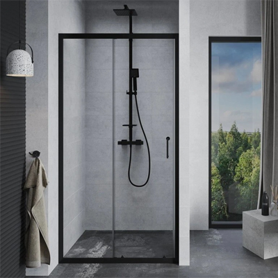 Sprchové dveře TREOS NEW BLACK – černá mat, bezpečnostní sklo 6 mm