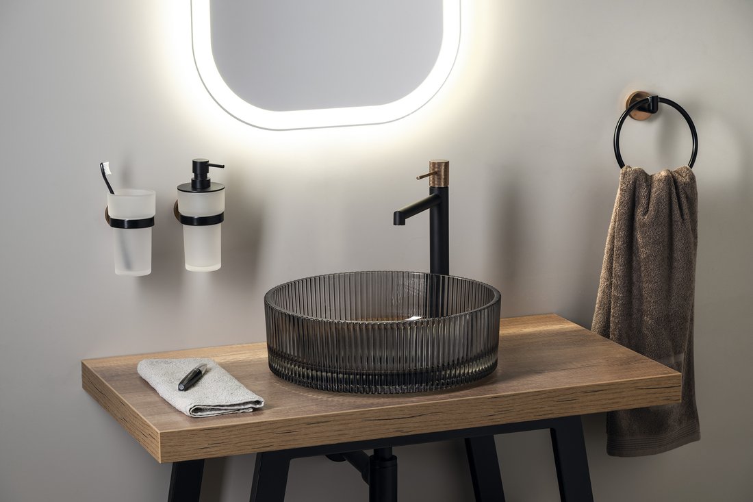 ANHELO skleněné gravírované umyvadlo