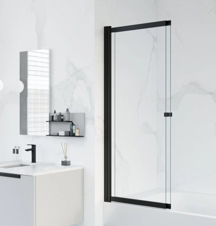 Vanová zástěna EASY SLIDE BLACK NEW v černé matné