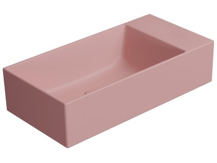 KUBE X keramické umývátko 50x25cm, broušená spodní hrana, bez otvoru, pravé/levé, blush mat DOPRAVA ZDARMA