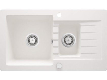 DEANTE - Zorba alabaster - Granitový dřez, 1.5 - bowl s odkapávačem ZQZ_A513