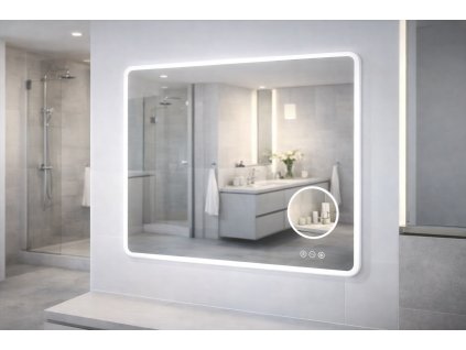 LED zrcadlo MATTEO 80x70 cm, moderní koupelna