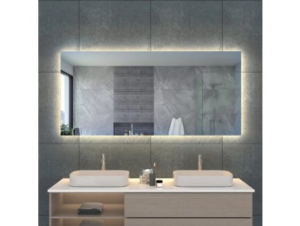 LED Zrcadlo BASIC 150x70 cm s funkcí proti zamlžování