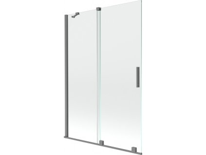 MEXEN/S - Velar dvoukřídlá posuvná vanová zástěna 120 x 150 cm, transparent, grafit metal 896-120-000-01-95