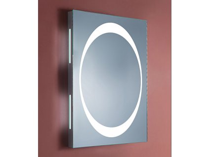Koupelnové zrcadlo s oválným světelným kruhem 600x800x45 mm