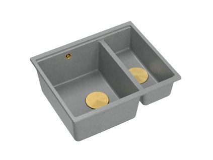 Quadron - Granitový dřez Logan 150 Grey Metallic Ocel HCQL5646U5-BS_U DOPRAVA ZDARMA