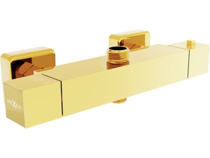 MEXEN - CUBE termostatická sprchová baterie 3/4" + 1/2", zlatá 77250-50