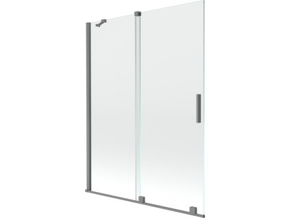 MEXEN/S - Velar dvoukřídlá posuvná vanová zástěna 130 x 150 cm, transparent, grafit metal 896-130-000-01-95
