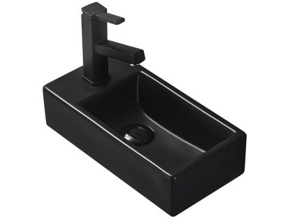 MEXEN - Inez umyvadlo na desku pravé 41x21 cm černá matná 21484085R