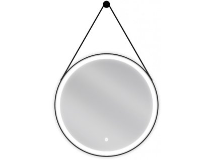 MEXEN - Reni zrcadlo s osvětlením, 60 cm, LED 6000K, černý rám 9812-060-060-611-70