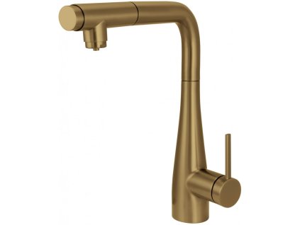 DEANTE - Eridan kartáčovaný bronz kuchyňská baterie, s připojením vodního filtru, s vytahovací hubicí  BRE_C75M