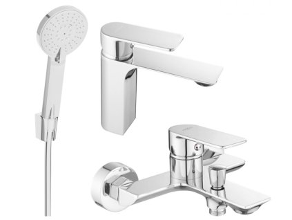 MEXEN/S - Alexa SET umyvadlová + vanová baterie s příslušenstvím R40, chrom 71203R40-00