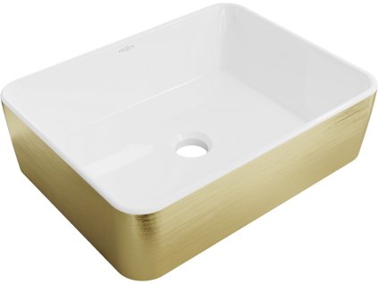 MEXEN - Catia umyvadlo na desku 48 x 37, bílá/zlatá vzor 21314817