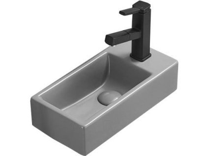 MEXEN - Inez umyvadlo na desku levé 40x20, šedá mat 21484061L