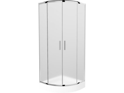 MEXEN/S - Rio čtvrtkruhový sprchový kout 70 x 70, dekor, chrom + vanička Rio 863-070-070-01-30-4710