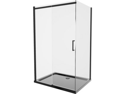 MEXEN/S - Omega sprchový kout 100x80, transparent, černá + černá vanička se sifonem 825-100-080-70-00-4070B