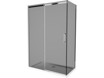 MEXEN/S - Omega sprchový kout 130 x 70, grafit, chrom + vanička včetně sifonu 825-130-070-01-40-4010