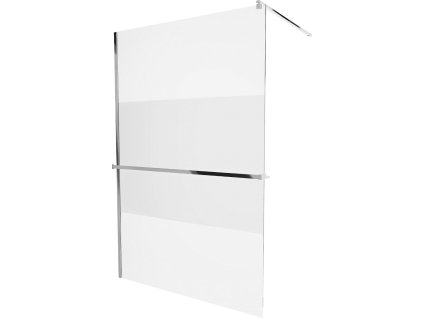 MEXEN/S - KIOTO Sprchová zástěna WALK-IN s poličkou a držákem ručníků 70 x 200, transparent/matné sklo 8 mm, chrom 800-070-121-01-35