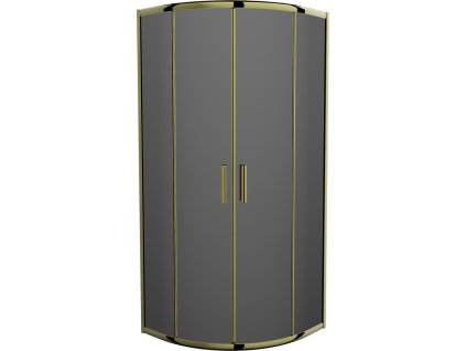 MEXEN - Rio sprchový kout čtvrtkruh 90 x 90, grafit, zlatá 863-090-090-50-40
