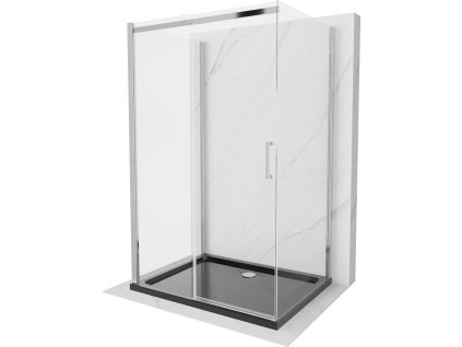 MEXEN/S - OMEGA sprchový kout 3-stěnný 110x80, transparent, chrom + vanička včetně sifonu 825-110-080-01-00-3s-4070