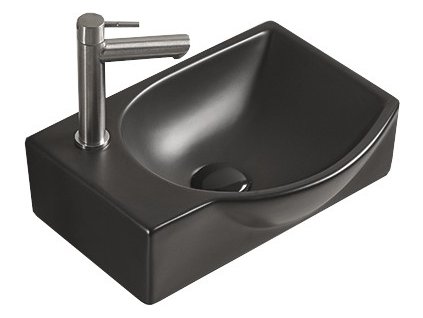 MEXEN - Mista umyvadlo na desku pravé 40 x 28, černá mat 22174085R