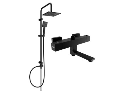 MEXEN/S - Tord sprchový sloup včetně sprchové termostatické baterie Cube, černá 77910200-70