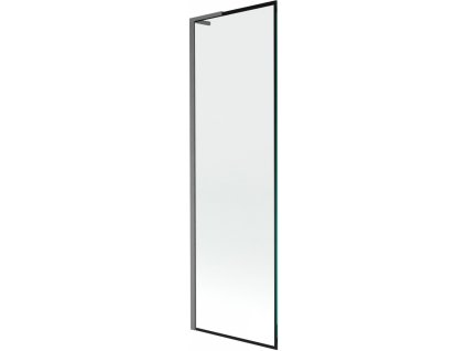 MEXEN/S - Next L vanová zástěna FIX 60 x 150 cm, černá vzor, grafit kartáčovaná 895-060-000-03-70-66