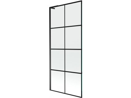 MEXEN/S - Next L vanová zástěna FIX 80 x 150, černá vzor, černá 895-080-000-03-77-70