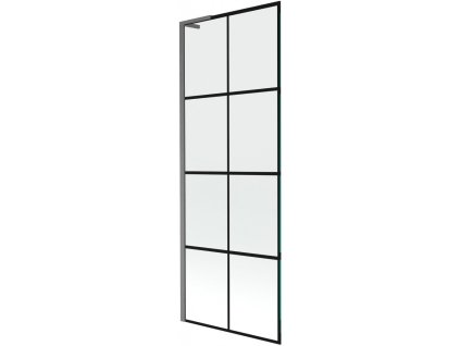 MEXEN/S - Next L vanová zástěna FIX 70 x 150 cm, černá vzor, grafit kartáčovaná 895-070-000-03-77-66
