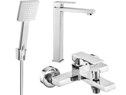 MEXEN/S - Uno R45 Set umyvadlové a vanové baterie s příslušenstvím, chrom 71413R45-00 DOPRAVA ZDARMA