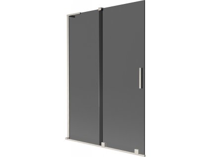 MEXEN/S - Velar L dvoukřídlá posuvná vanová zástěna 120 x 150, grafit, nikl kartáčovaný 896-120-003-41-97