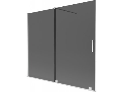 MEXEN/S - Velar dvoukřídlá posuvná vanová zástěna 180 x 150, grafit, chrom 896-180-000-41-01