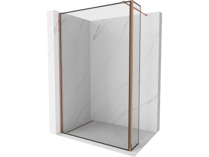 MEXEN/S - Kioto Sprchová zástěna WALK-IN 110 x 40 cm, černá vzor, růžové zlato 800-110-212-60-70-040