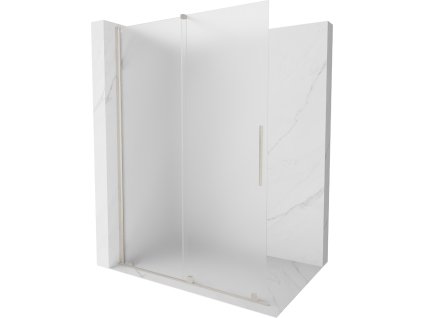 MEXEN/S - Velar Sprchová zástěna posuvná Walk-in 160 x 200 cm, dekor 8 mm, nikl kartáčovaná 871-160-000-33-97